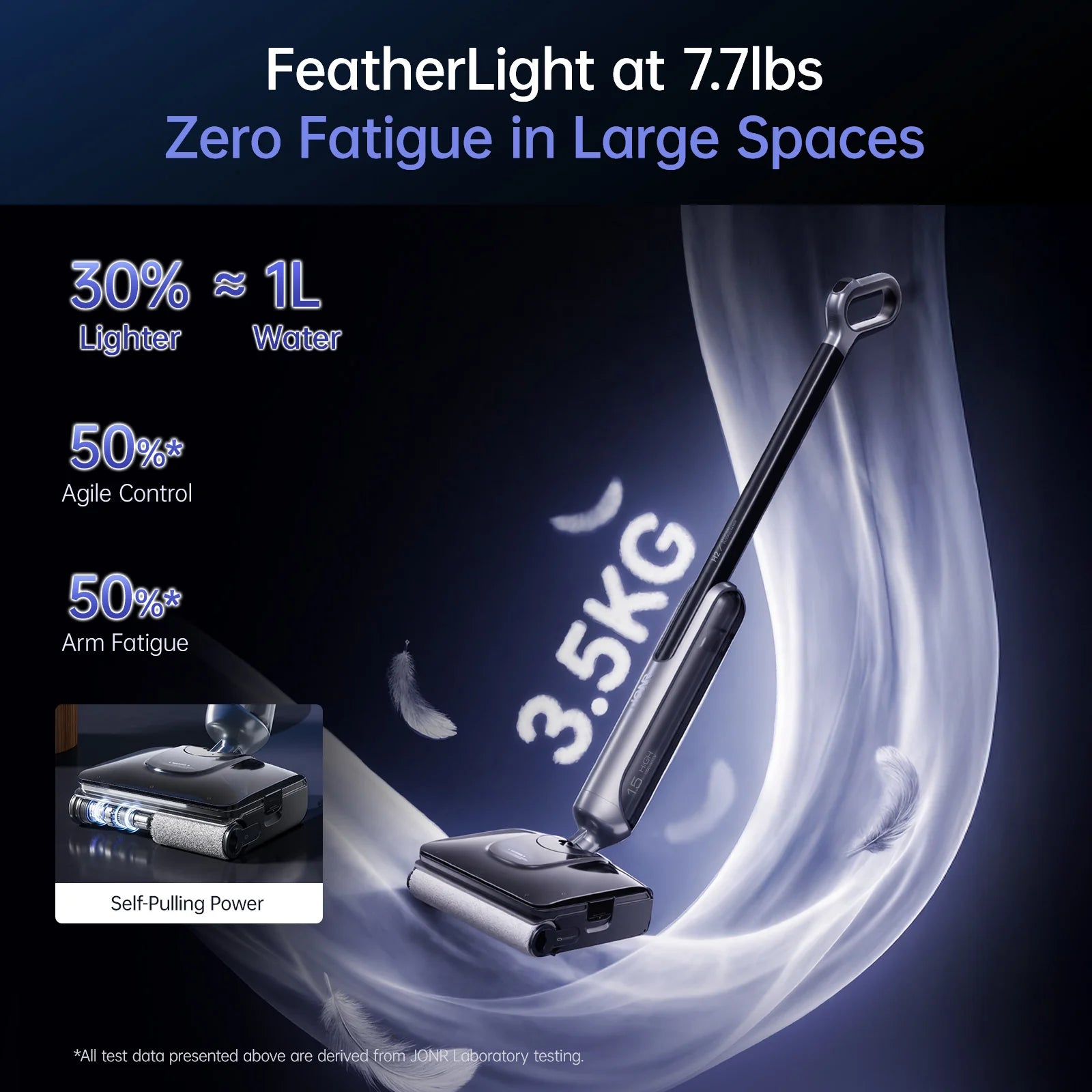 JONR H2 Pro lightweight 7.7 lbs body with self-pulling power feature