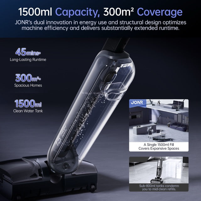 JONR H2 1500ml water tank with 45 minute runtime and 300 sqm coverage