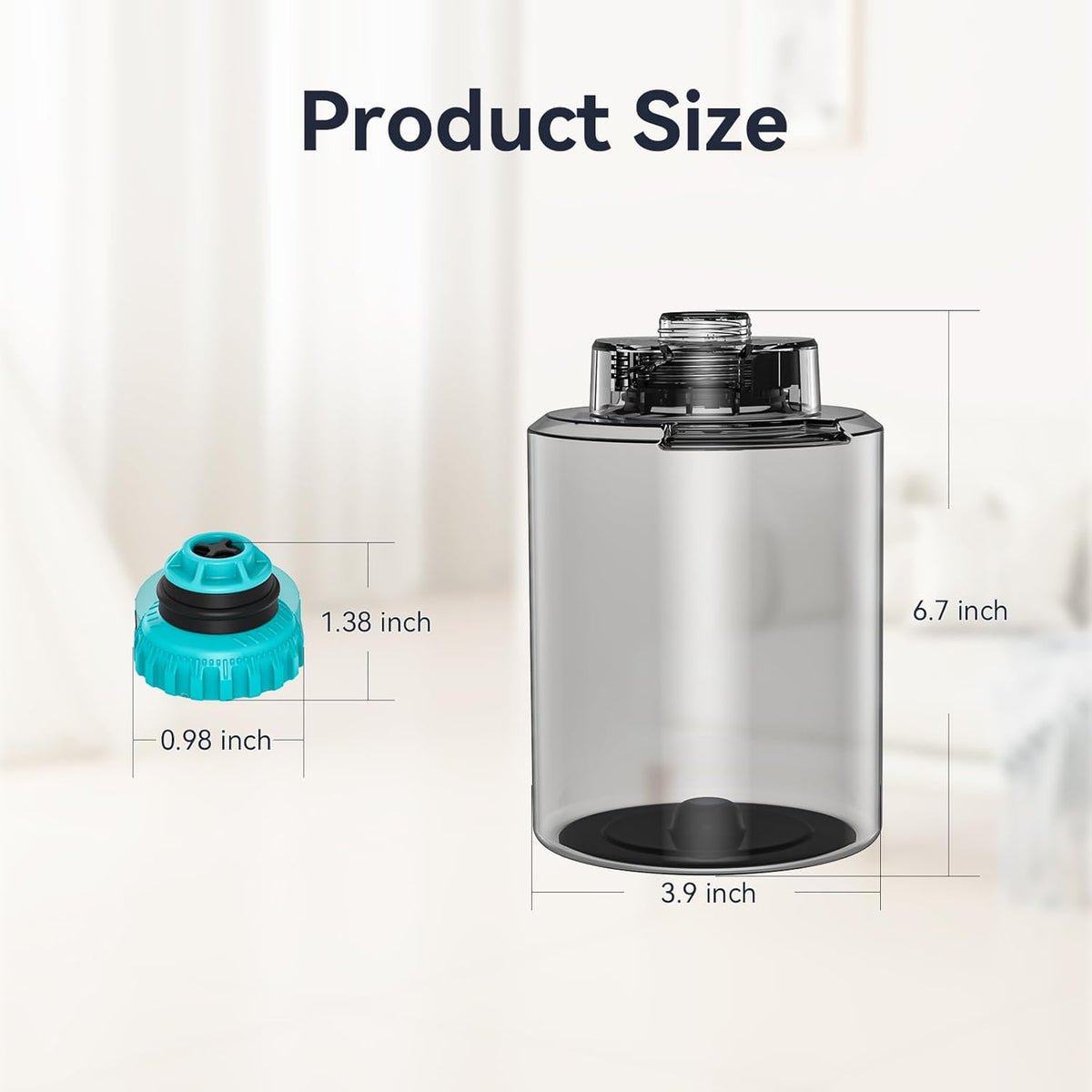 JONR ED12 clean water tank dimensions 6.7 inches tall by 3.9 inches wide