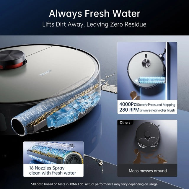 JONR X9 Pro Robot Vacuum Cleaner with Mop Function & AI Obstacle Avoidance